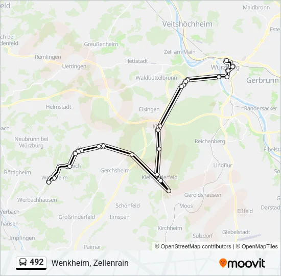 492 Bus Line Map