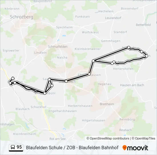 95 Bus Line Map