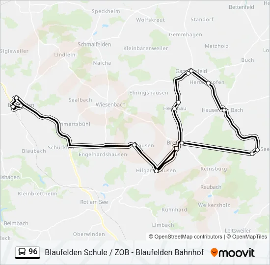 96 Bus Line Map