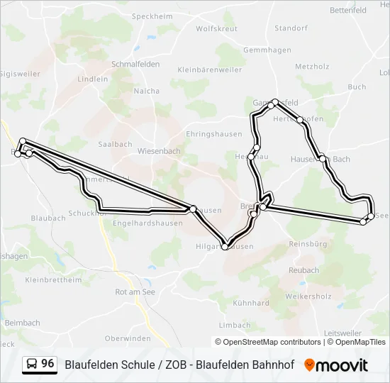 96 Bus Line Map