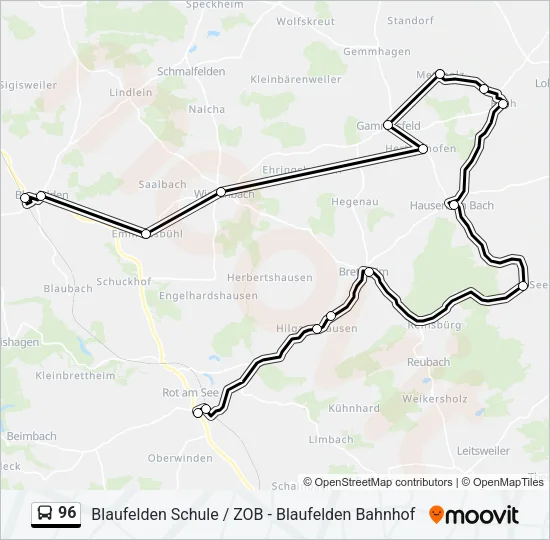 96 Bus Line Map