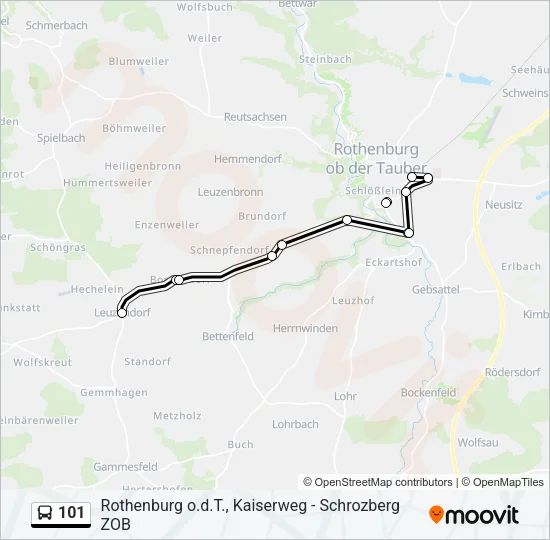 101 Bus Line Map