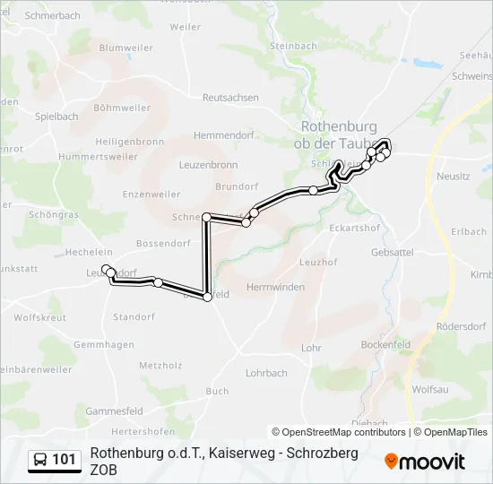 101 Bus Line Map