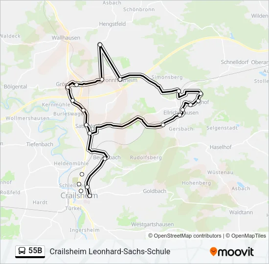 55B Bus Line Map