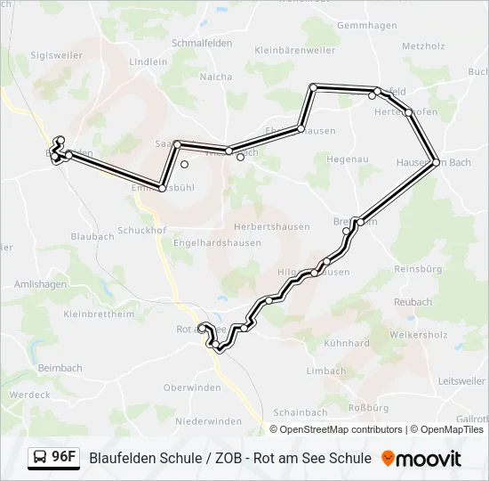 96F Bus Line Map