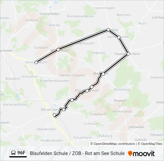 96F Bus Line Map