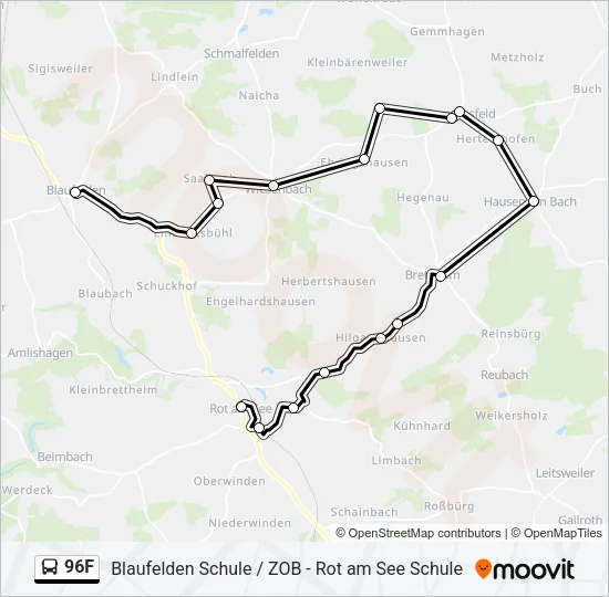 96F Bus Line Map
