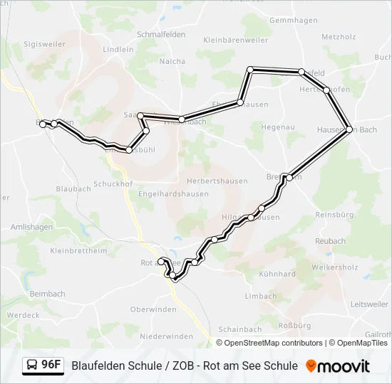 96F Bus Line Map