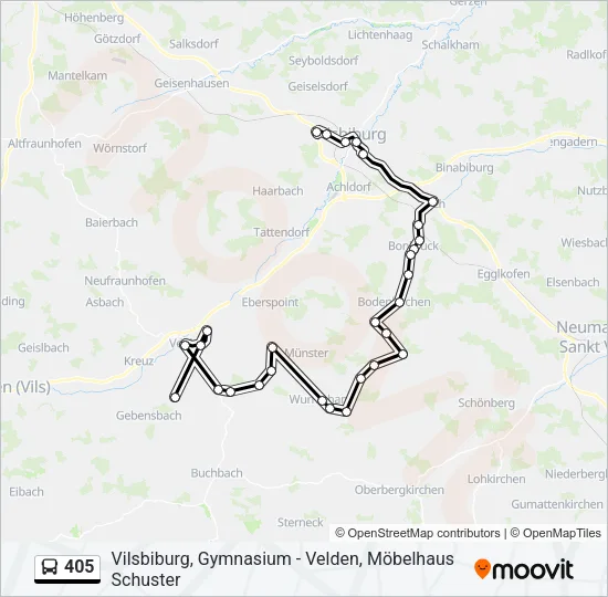 405 Bus Line Map