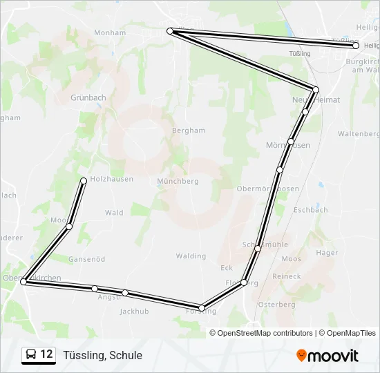 12 Bus Line Map