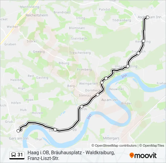 31 Bus Line Map