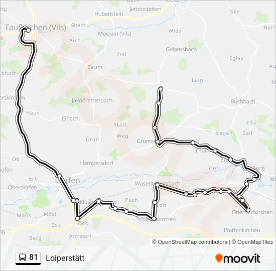 81 Bus Line Map
