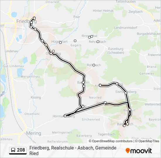 208 Route: Schedules, Stops & Maps - Friedberg Stadthalle (Updated)
