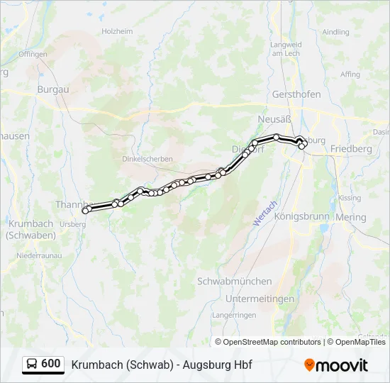 600 Bus Line Map