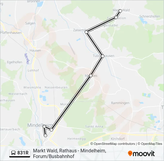 831R Bus Line Map