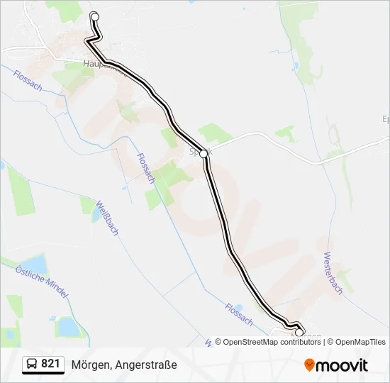 Автобус 821: карта маршрута