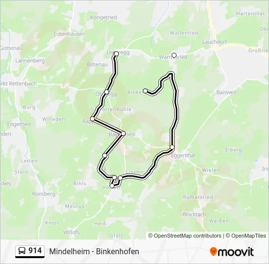 Автобус 914: карта маршрута