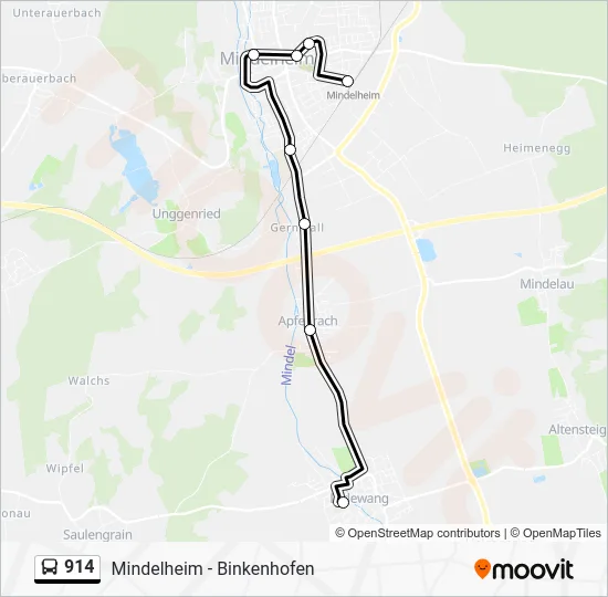 Автобус 914: карта маршрута