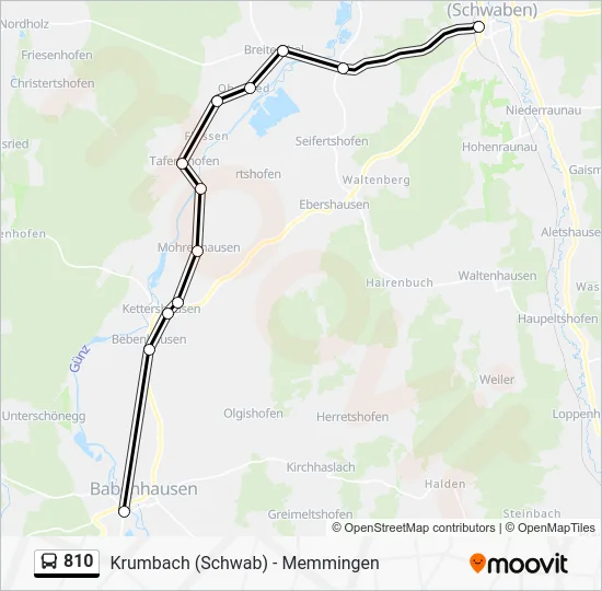 Автобус 810: карта маршрута