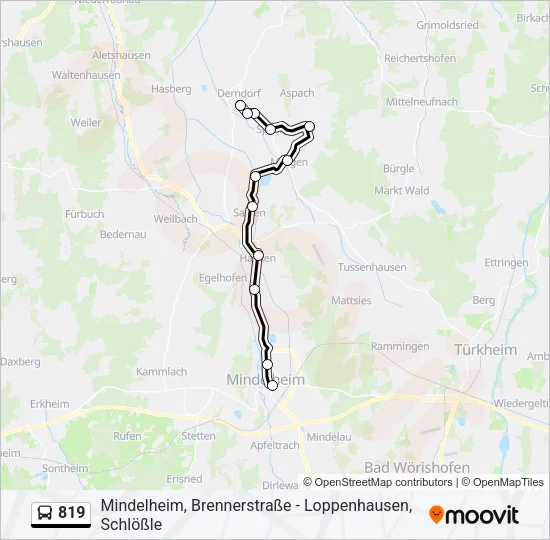 819 Bus Line Map