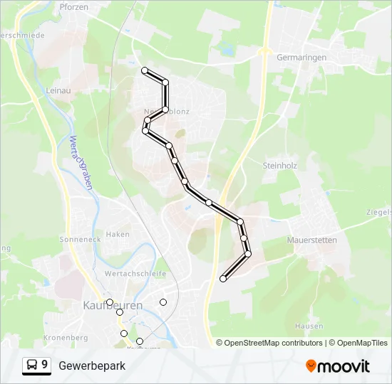 9 Bus Line Map