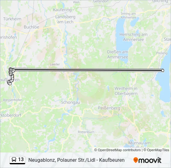 13 Bus Line Map