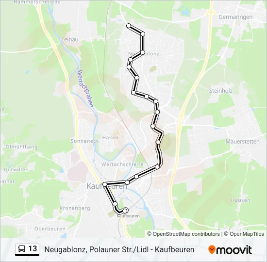 13 Bus Line Map