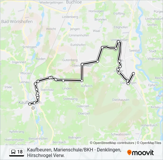 Автобус 18: карта маршрута