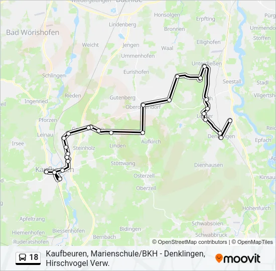 Автобус 18: карта маршрута