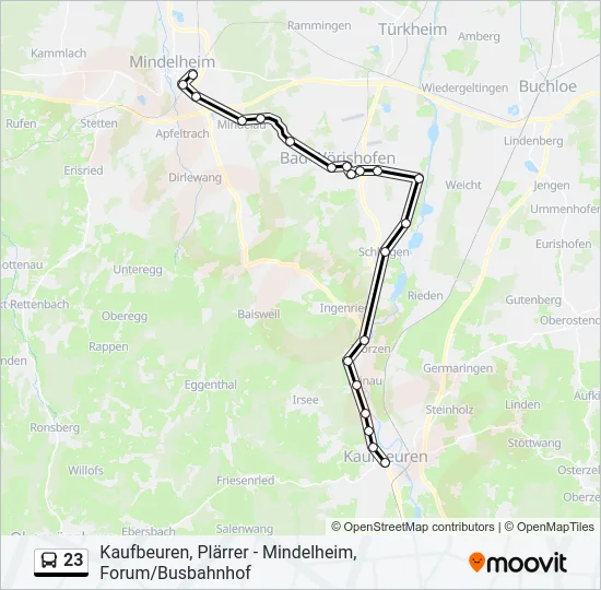 Автобус 23: карта маршрута
