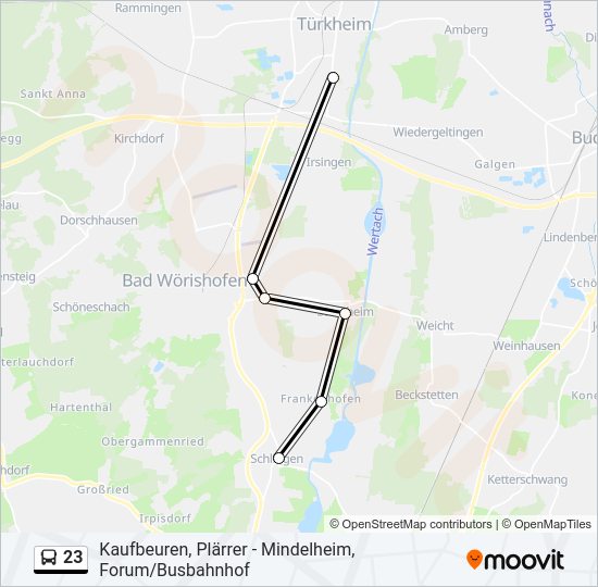 23 Bus Line Map