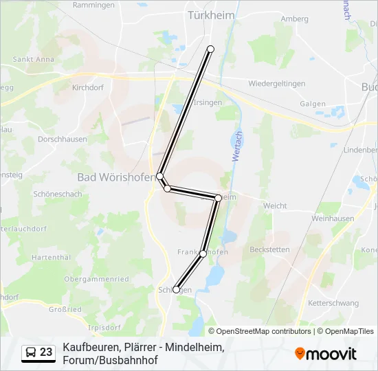 23 Bus Line Map