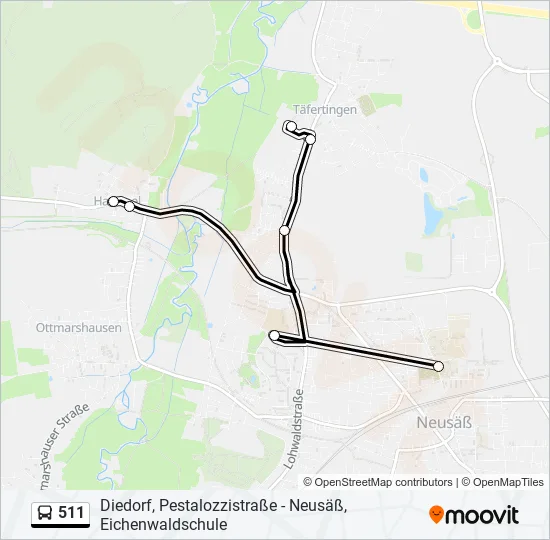 Автобус 511: карта маршрута