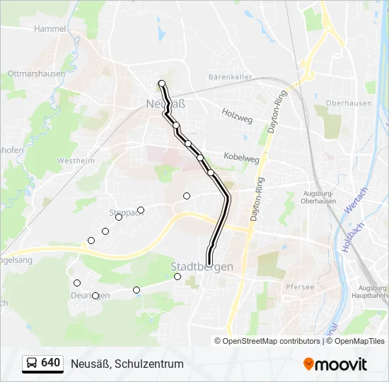 Автобус 640: карта маршрута