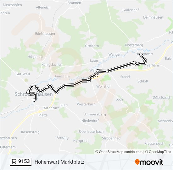 Buslinie 9153 Karte