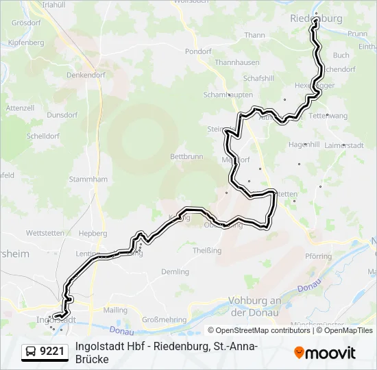 Автобус 9221: карта маршрута