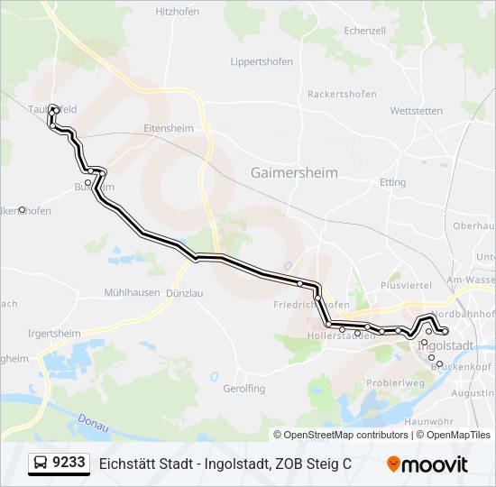 Buslinie 9233 Karte