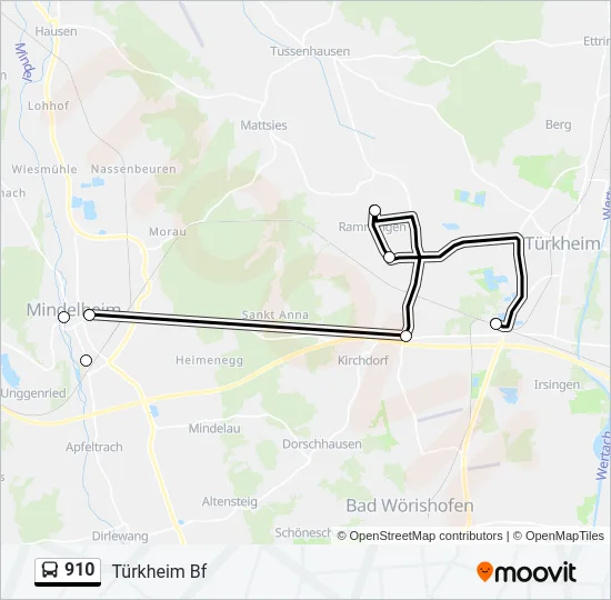 910 Bus Line Map