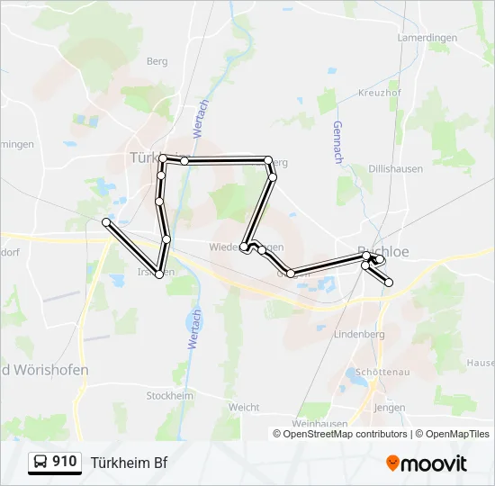 910 Bus Line Map