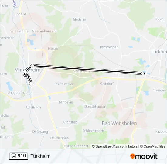 910 Bus Line Map