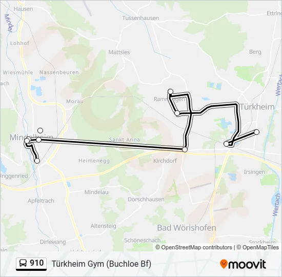 910 Bus Line Map