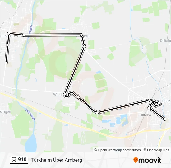 Автобус 910: карта маршрута