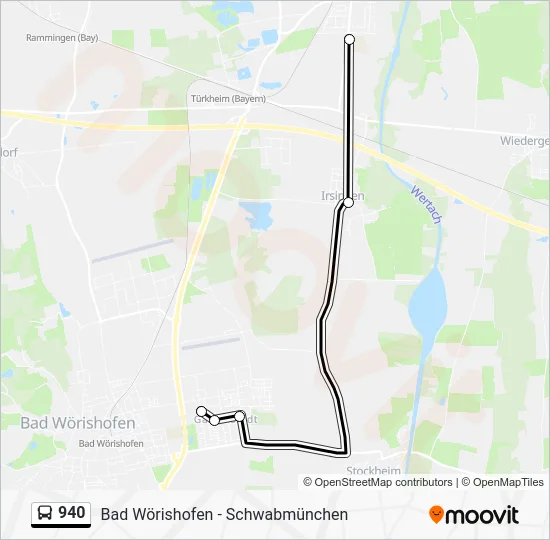 Автобус 940: карта маршрута