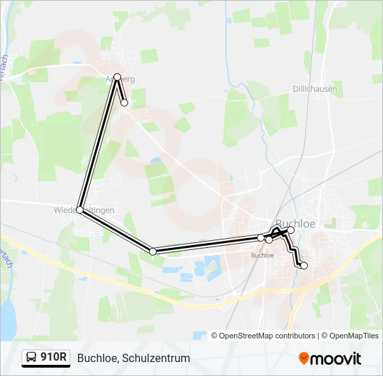 910R Bus Line Map