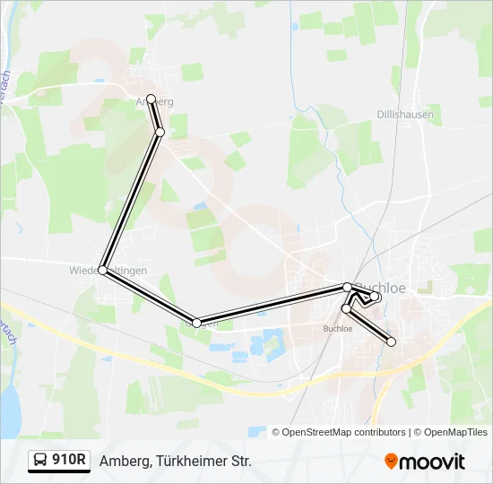 910R Bus Line Map