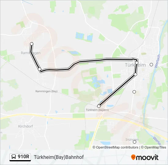 910R Bus Line Map