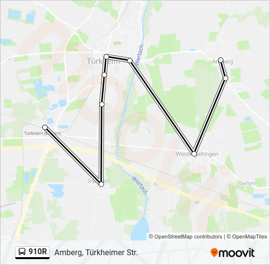 910R Bus Line Map
