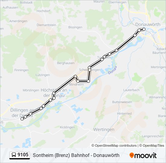 9105 Route: Schedules, Stops & Maps - Dillingen, Rosenstraße (Updated)