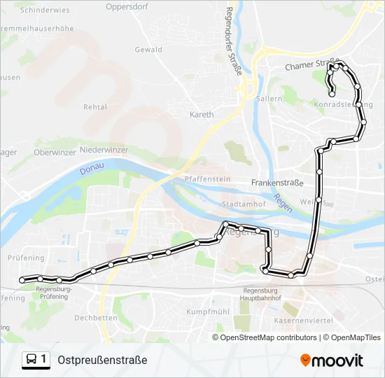 1 Bus Line Map
