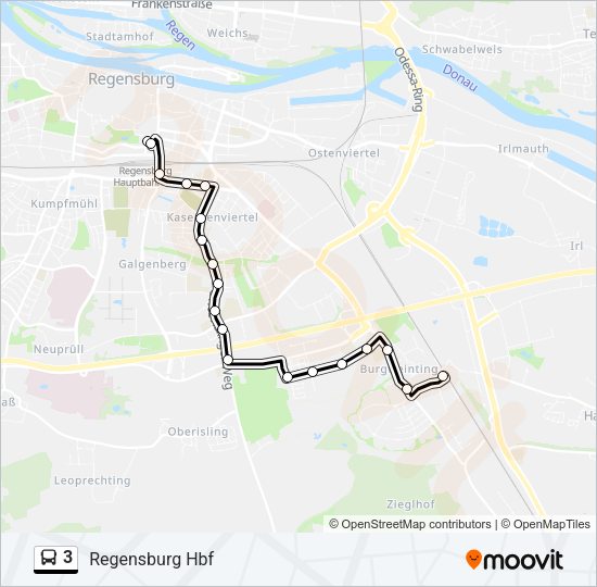 Автобус 3: карта маршрута